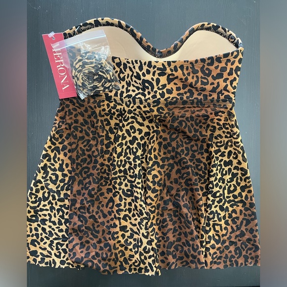 2/$30 💥 Merona tankini leopard print swimming top Sz XS - Picture 2 of 8